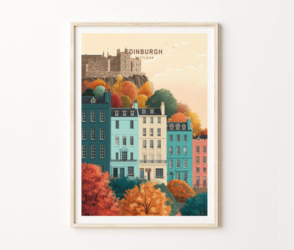 Edinburgh Travel Poster – United Kingdom Wall Art Print