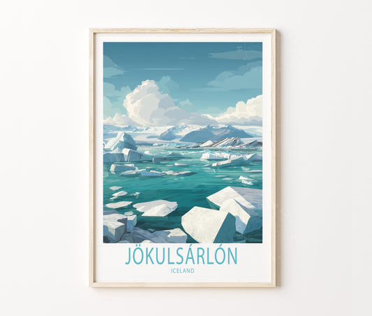 Jökulsárlón Travel Poster – Iceland Wall Art Print