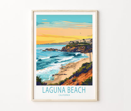 Laguna Beach Travel Poster – California Wall Art Print