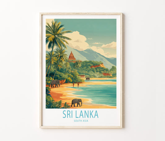 Sri Lanka South Asia Travel Poster – Sri Lanka Wall Art Print