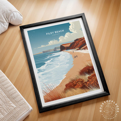 Filey Beach travel poster – view 2