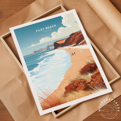 Filey Beach travel poster – view 4