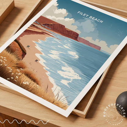 Filey Beach travel poster – view 7