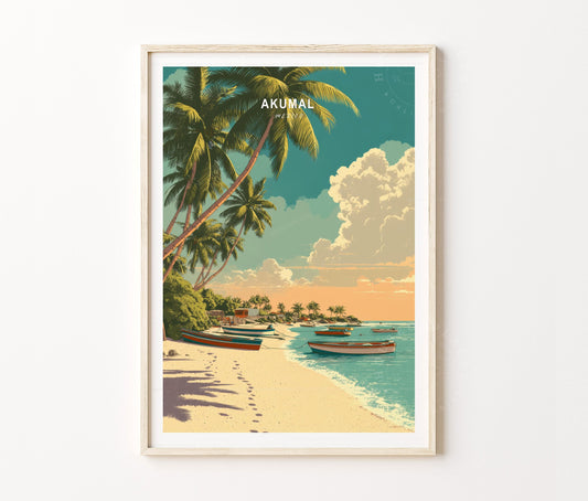 Akumal Travel Poster – Mexico Wall Art Print