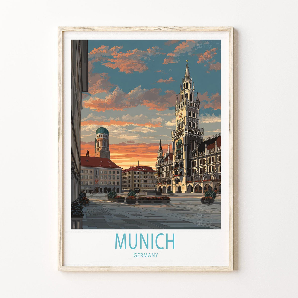Munich Travel Poster – Germany Wall Art Print