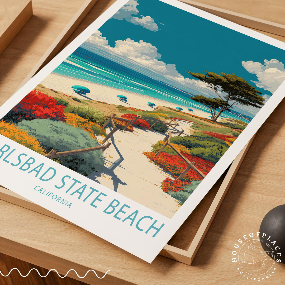 Carlsbad State Beach travel poster – view 7