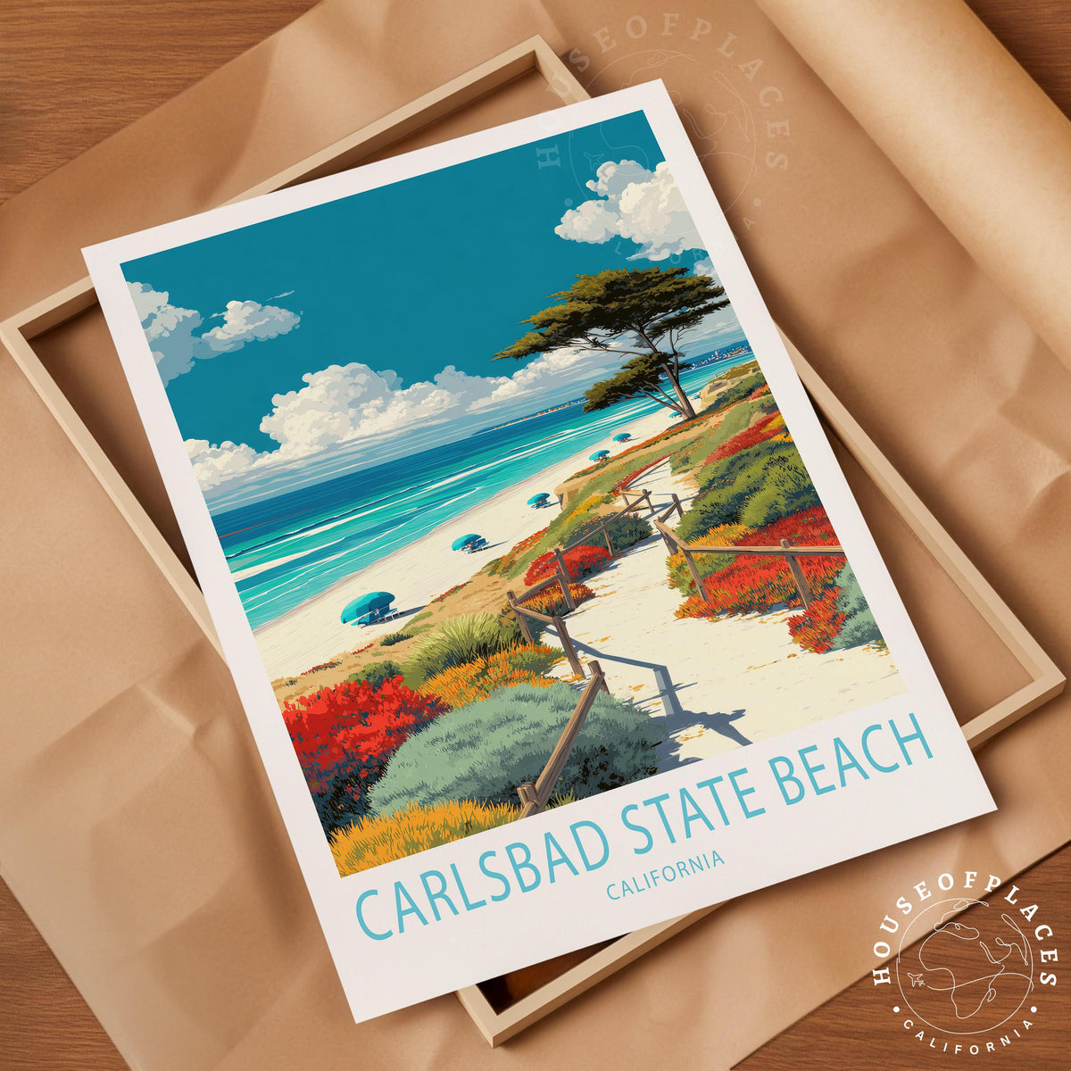 Carlsbad State Beach travel poster – view 4