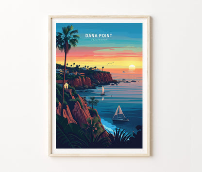 Dana Point Travel Poster – California Wall Art Print