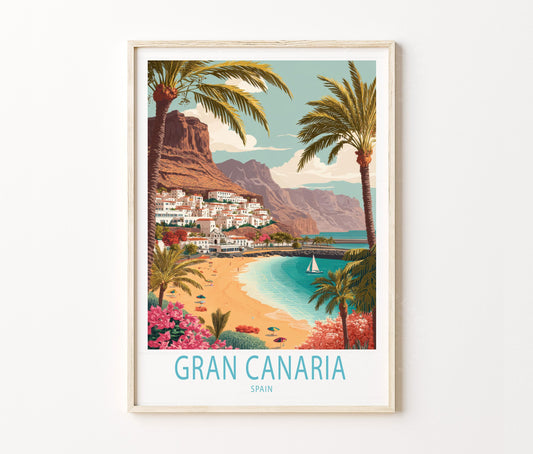 Gran Canaria Travel Poster – Spain Wall Art Print
