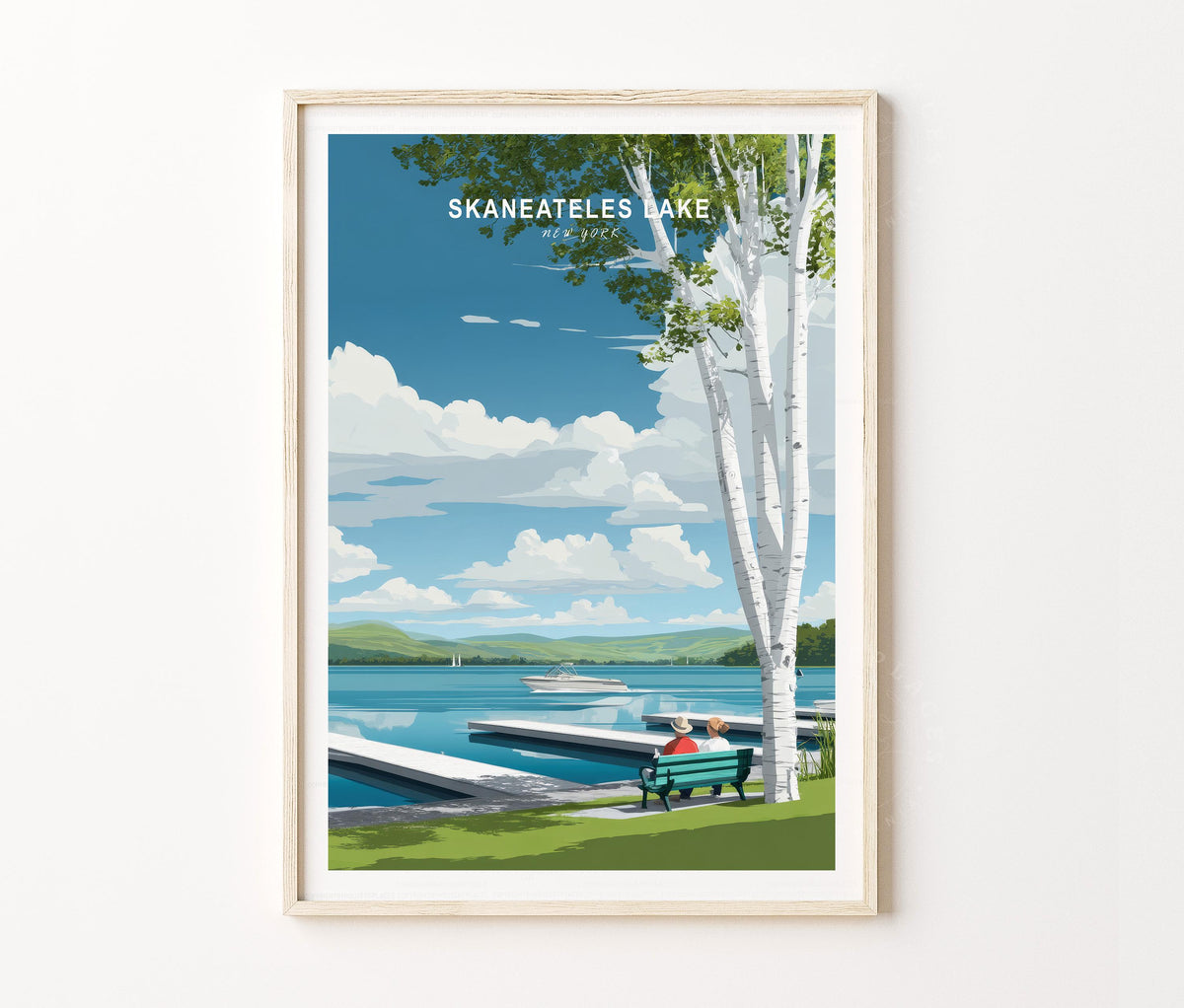 Skaneateles Lake Travel Poster – New York Wall Art Print