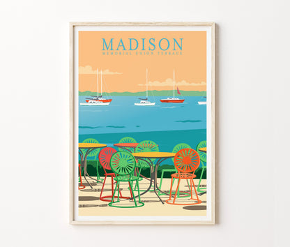 Madison Travel Poster – Wisconsin Wall Art Print