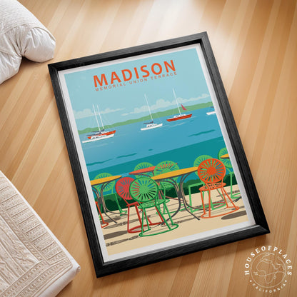 Madison Travel Poster – Wisconsin Wall Art Print