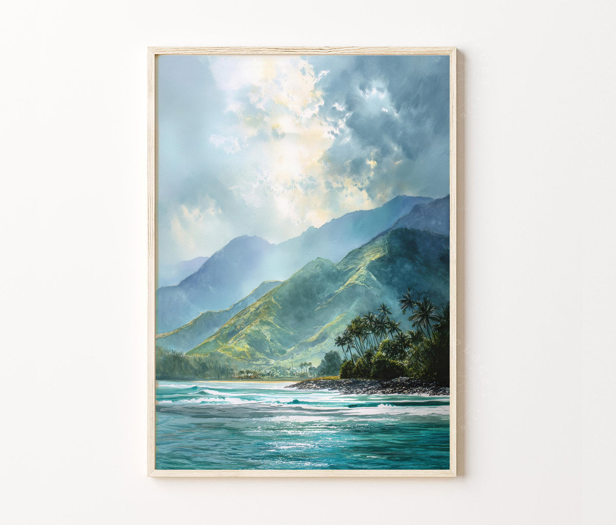 Kauai Coast Travel Poster – Ocean Wall Art Print