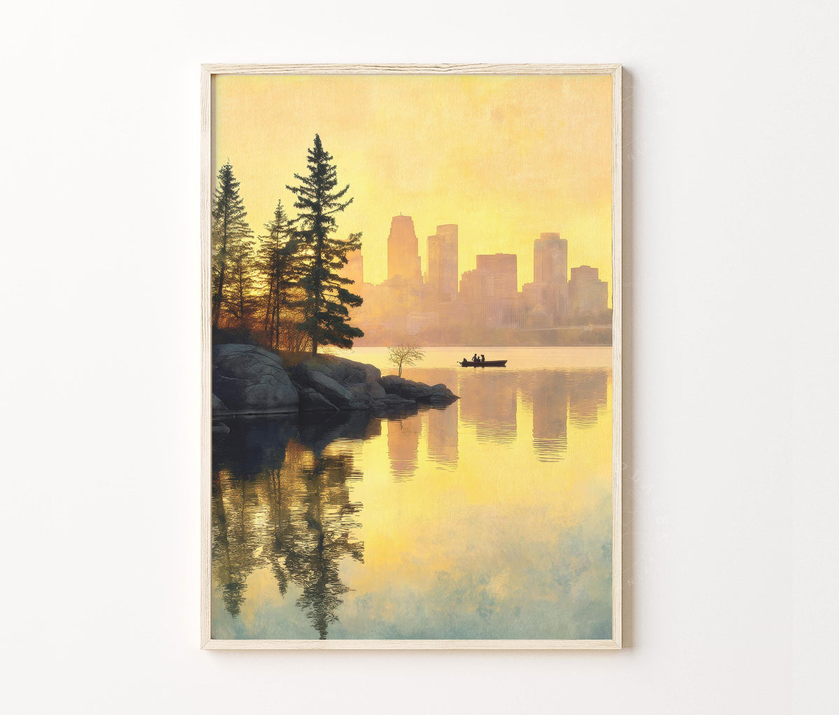Minnesota Travel Poster – Lake Reflection Wall Art Print