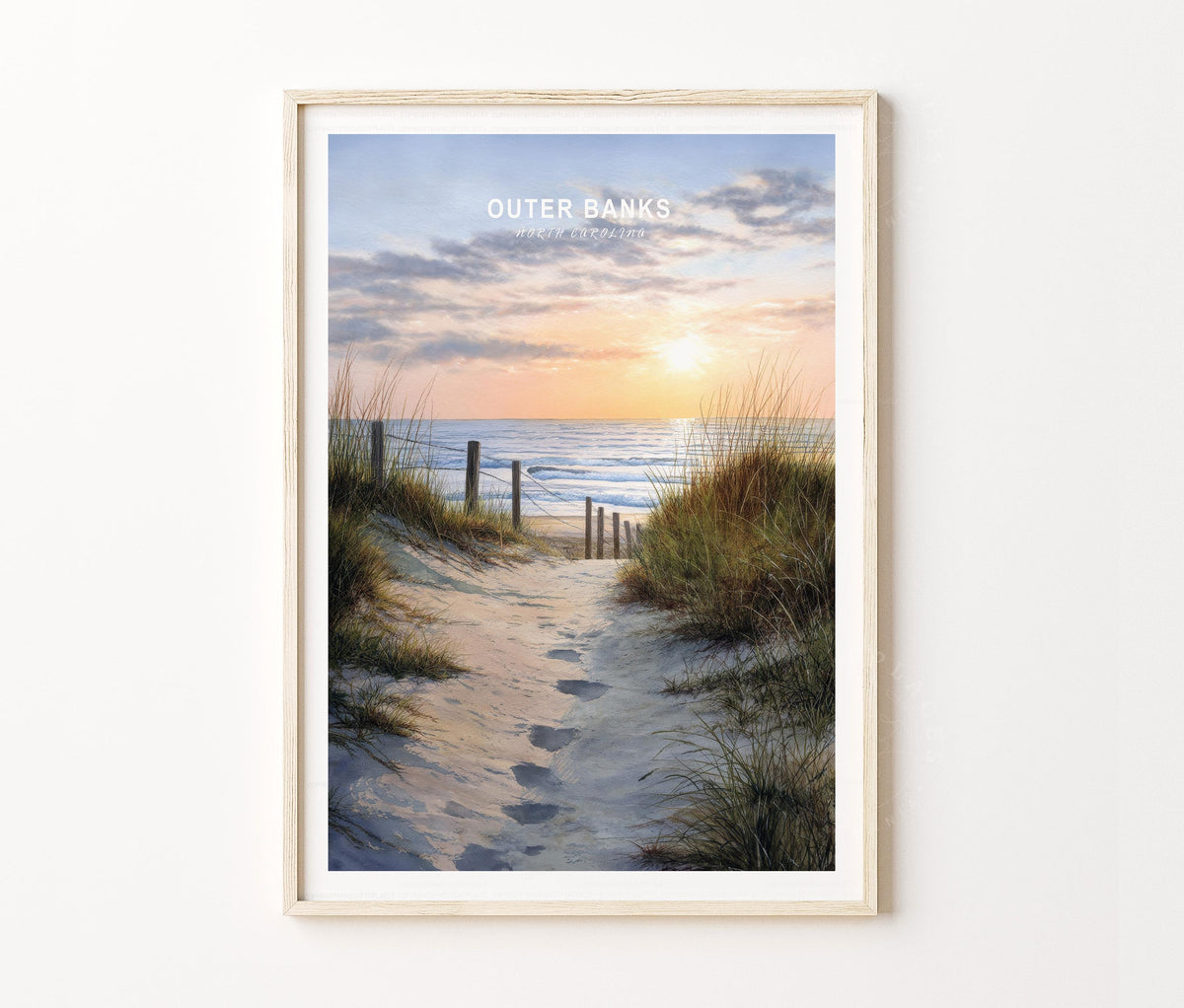 Outer Banks Travel Poster – Coastal Beach Wall Art Print