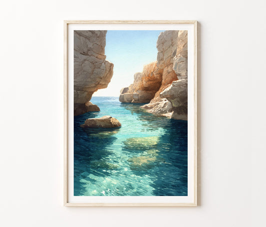 Ayia Napa Travel Poster – Mediterranean Wall Art Print