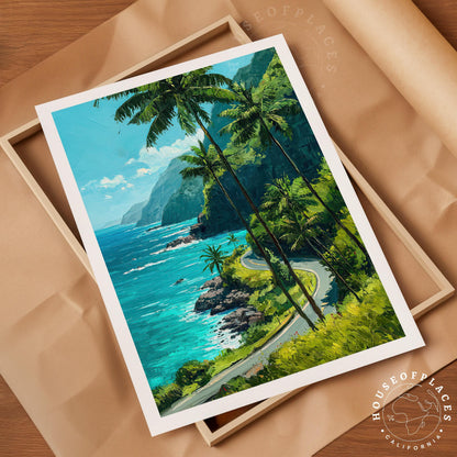Hana Highway Maui travel poster – view 4