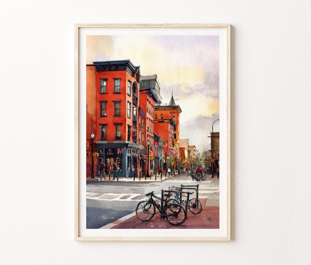 Hoboken Travel Poster – Historic Street City Wall Art Print