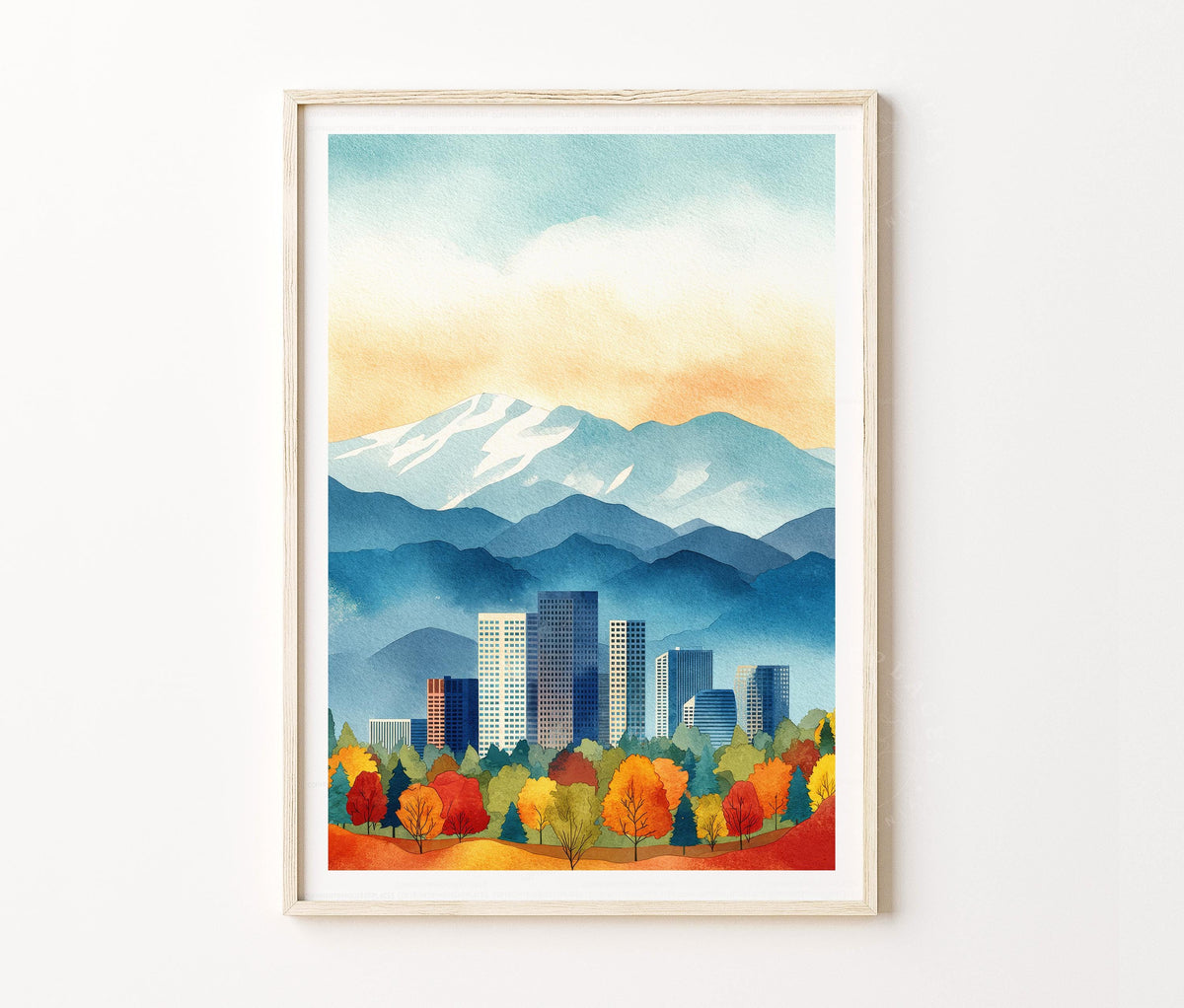 Denver Travel Poster – Colorado Wall Art Print