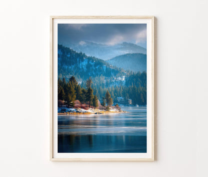 Big Bear Lake Travel Poster – Winter Wall Art Print