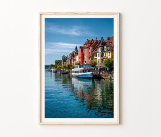 Konstanz Lakefront Travel Poster – Germany Wall Art Print