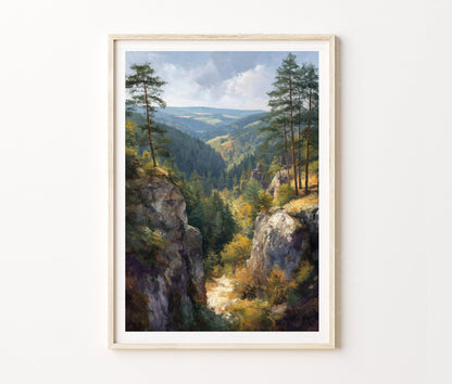 Podyjí National Park Travel Poster – Czech Republic Forest Landscape Wall Art Print