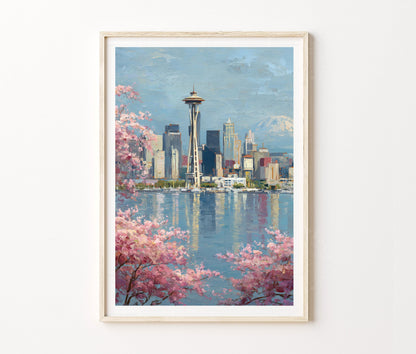 Seattle Travel Poster – Washington Wall Art Print