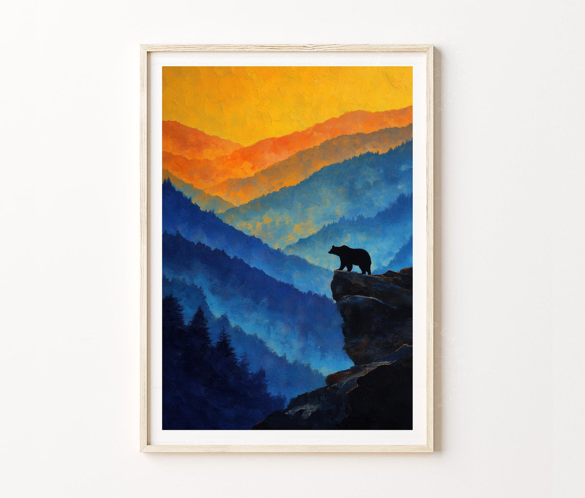 Great Smoky Mountains National Park Travel Poster – Mountain Wildlife Wall Art Print