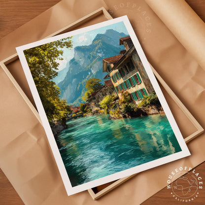 Interlaken travel poster – view 4