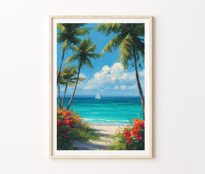 Punta Cana Travel Poster – Tropical Beach Wall Art Print