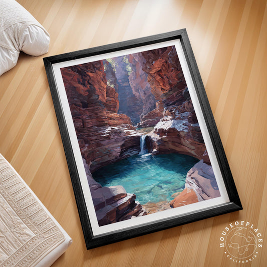 Karijini National Park Australia Canyon travel poster – view 2