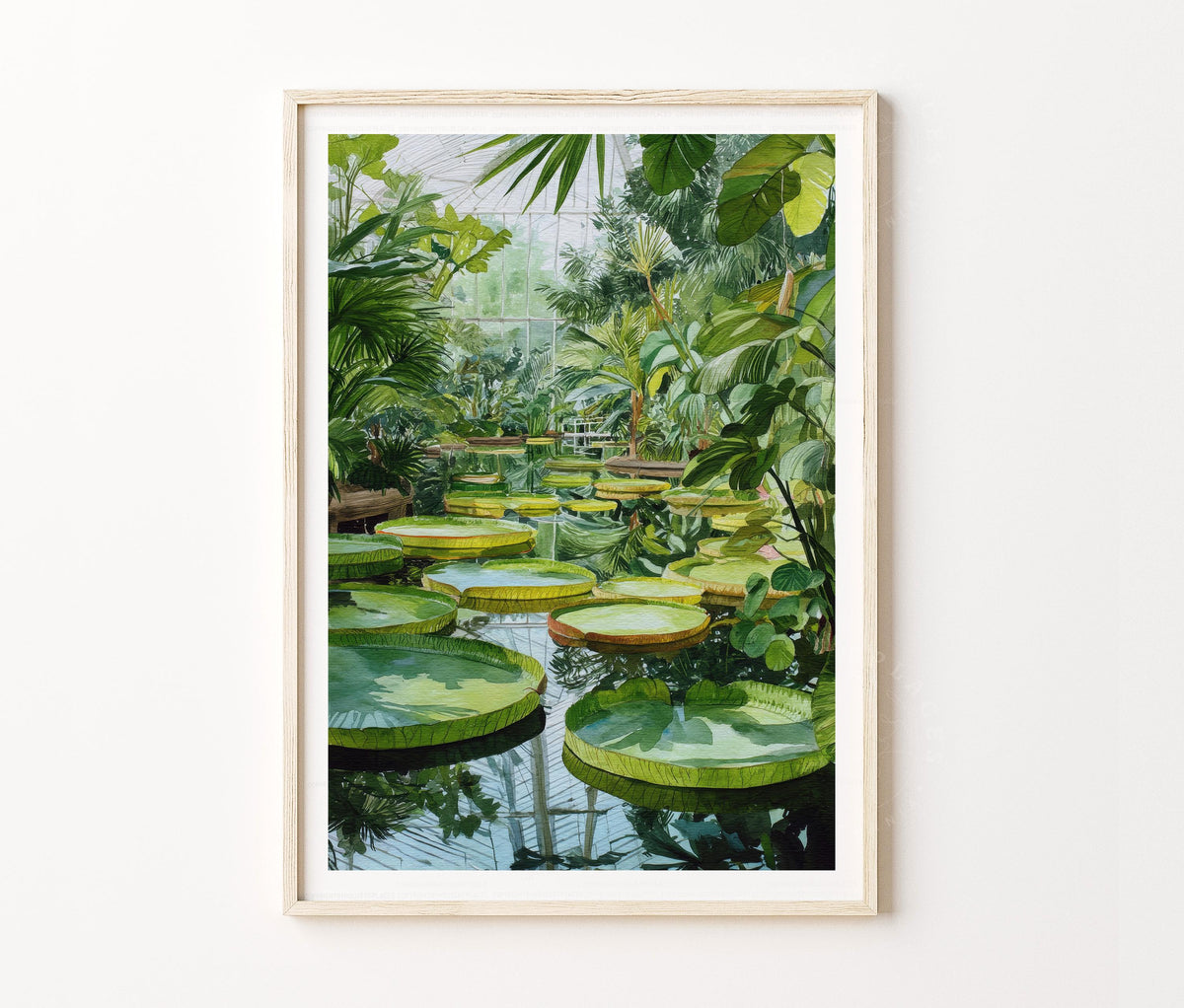 Royal Botanic Gardens Kew London Travel Poster – Tropical Garden Wall Art Print
