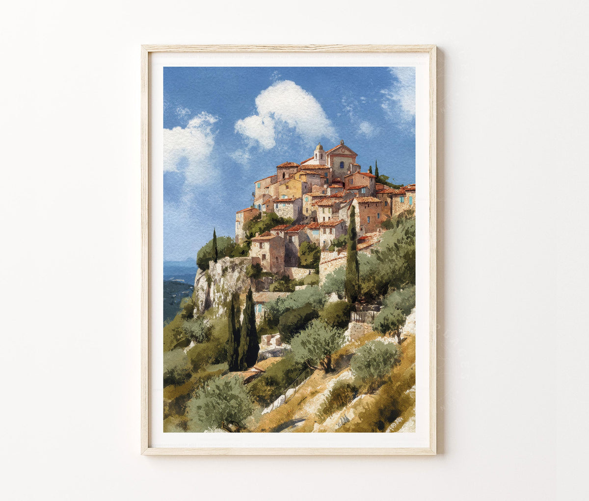 Èze Travel Poster – French Riviera Wall Art Print
