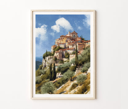 Èze Travel Poster – French Riviera Wall Art Print