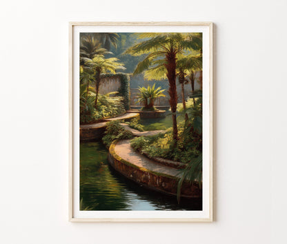 Funchal Travel Poster – Tropical Garden Madeira Wall Art Print