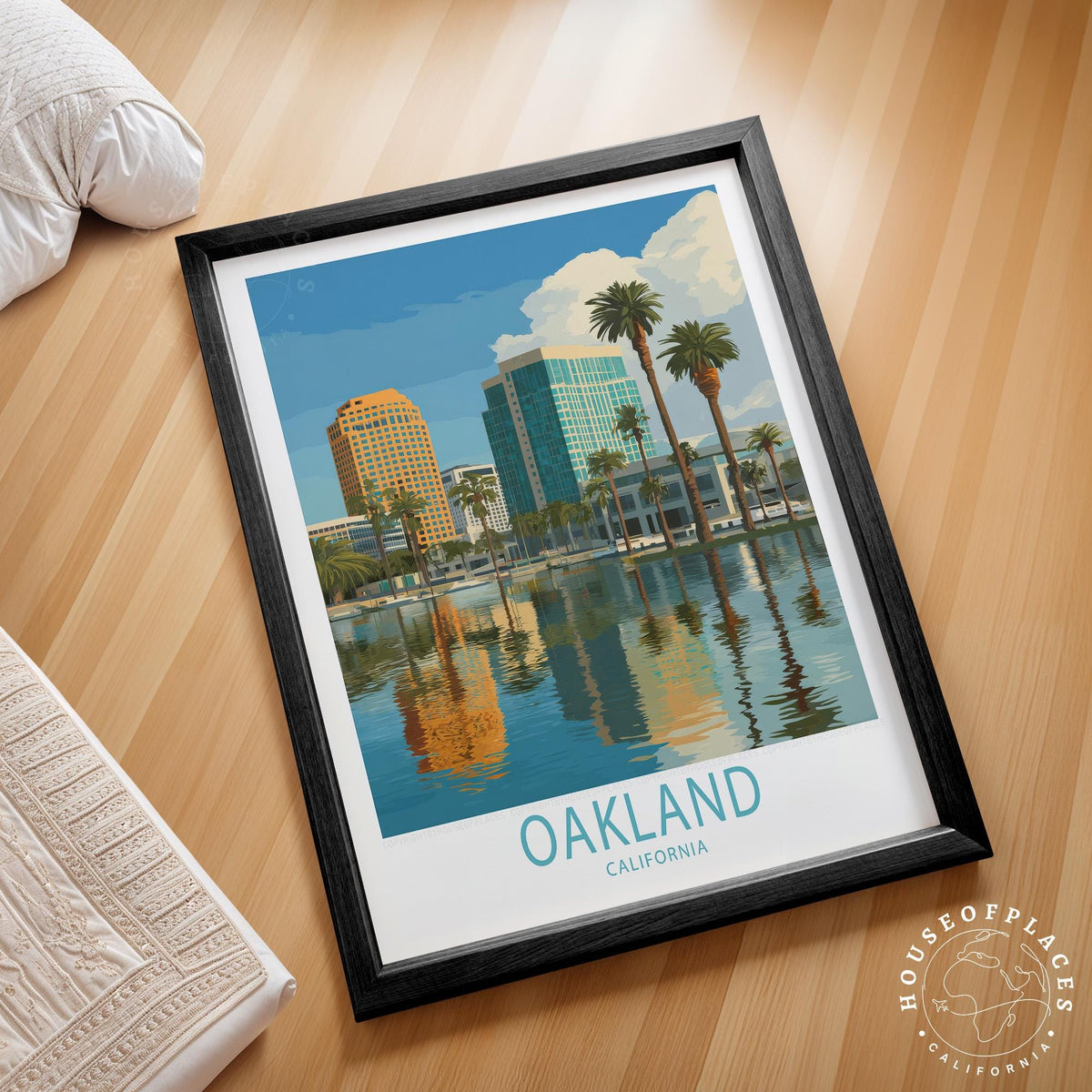 Oakland California Waterfront travel poster – view 2