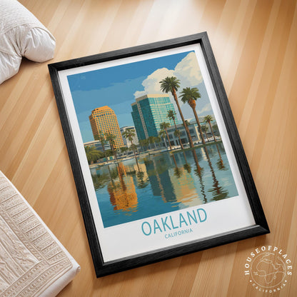 Oakland California Waterfront travel poster – view 2
