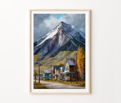 Crested Butte Travel Poster – Town Landscape Wall Art Print