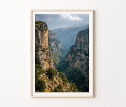 Vikos Gorge Travel Poster – Greece Wall Art Print