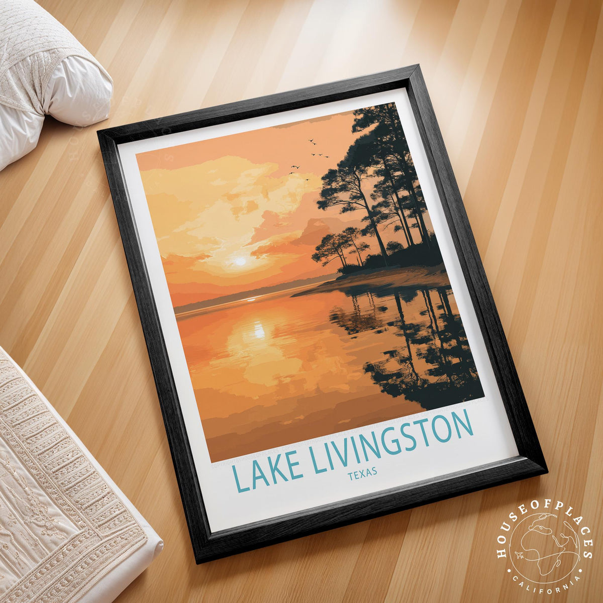 Texas Lake Livingston travel poster – view 2