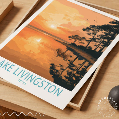 Texas Lake Livingston travel poster – view 7