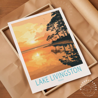 Texas Lake Livingston travel poster – view 4