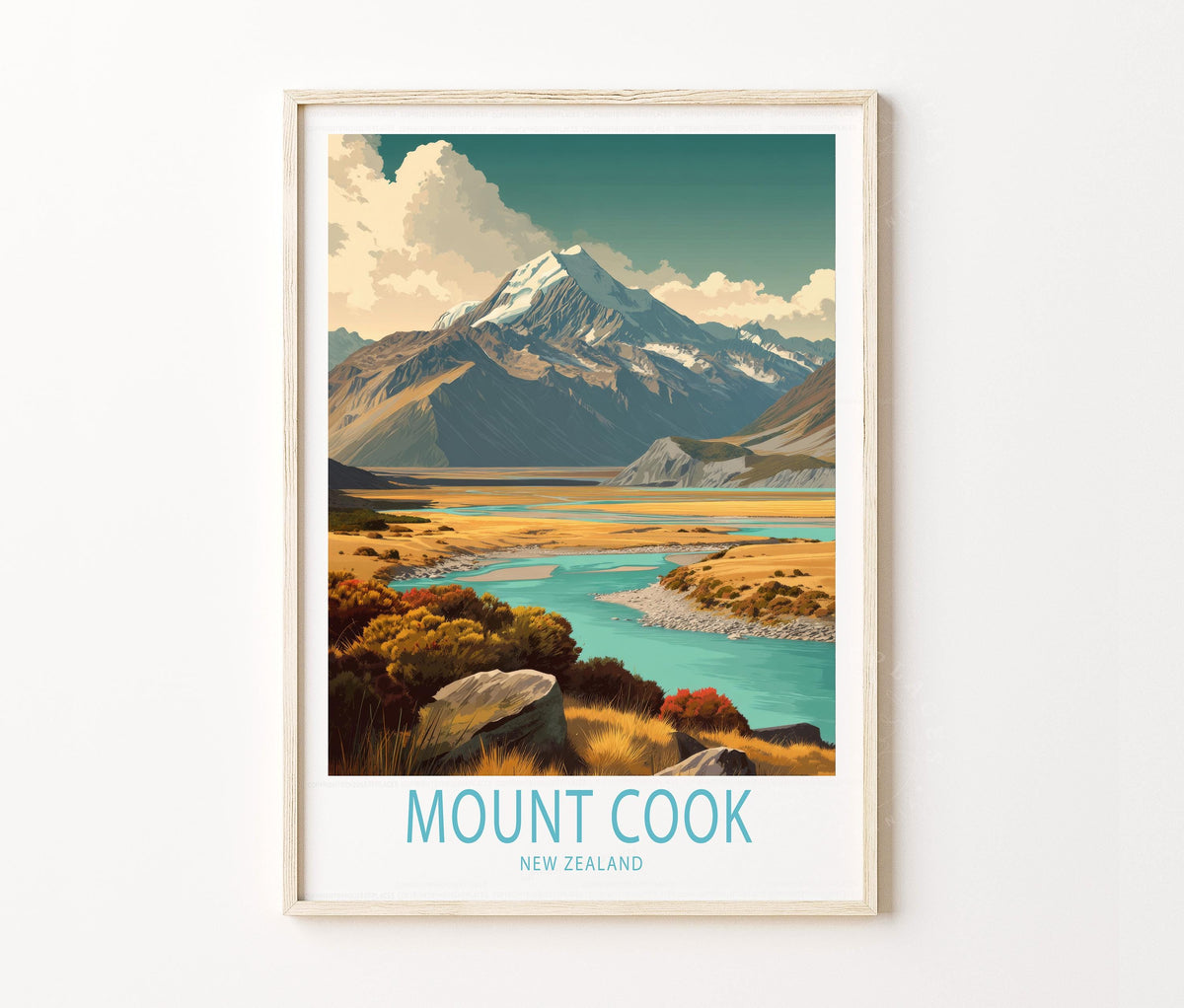Mount Cook Travel Poster – Nature Wall Art Print