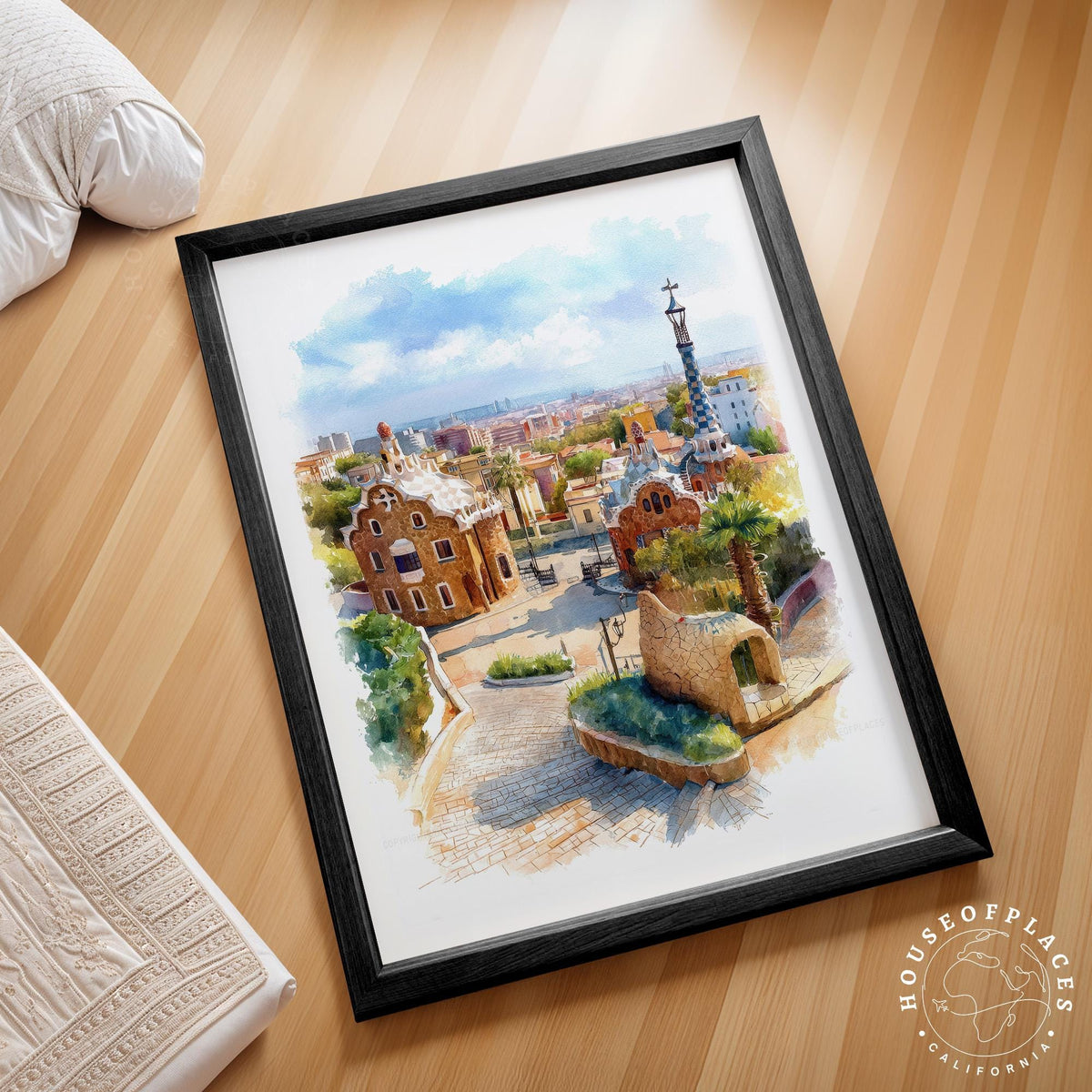 Park Güell Barcelona travel poster – view 3