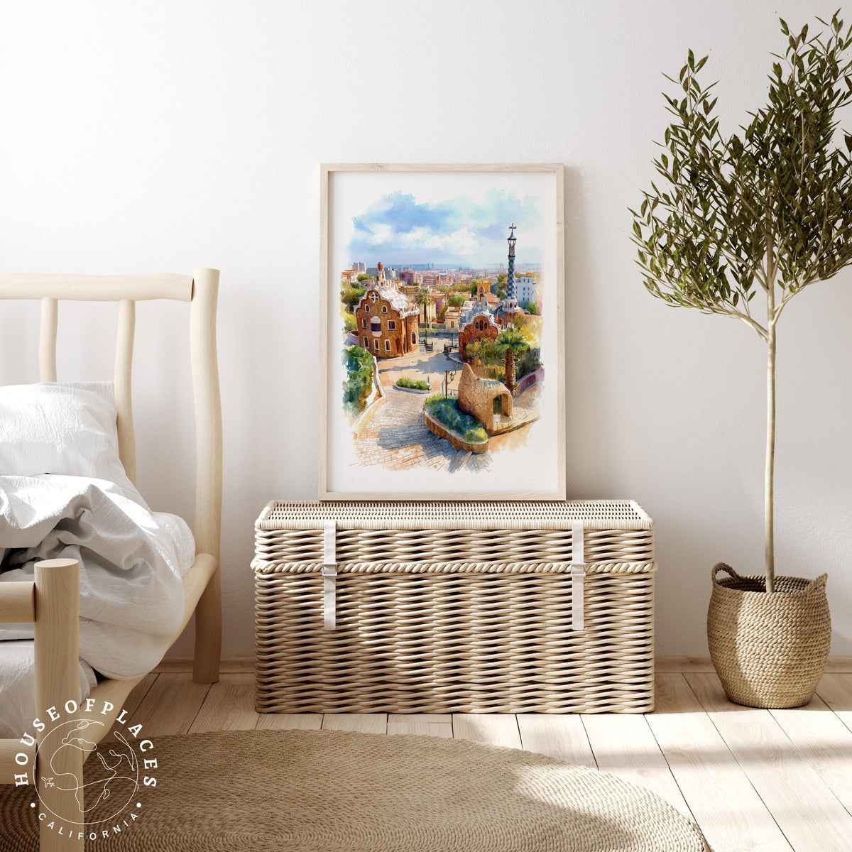 Park Güell Barcelona travel poster – view 2