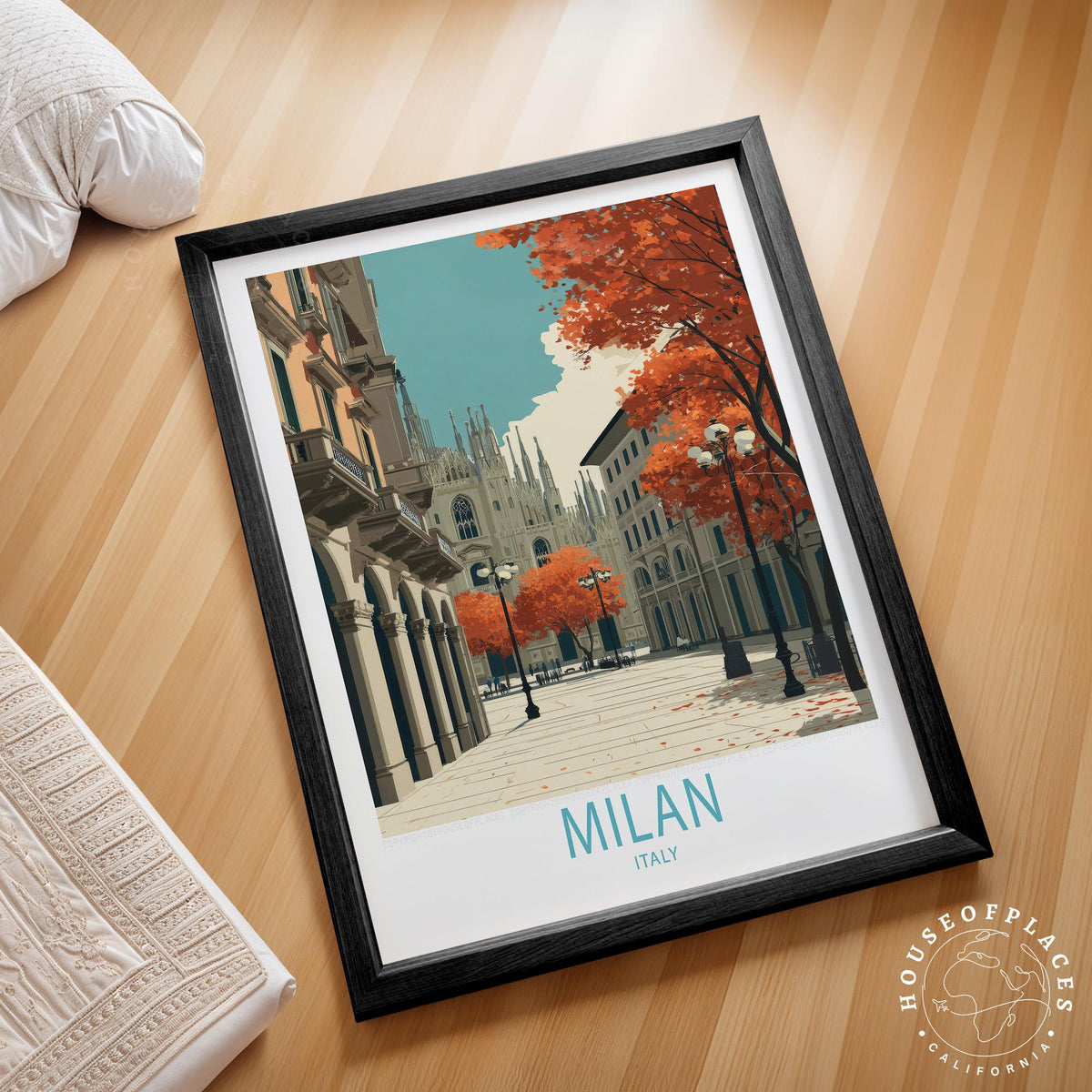 Northern Italy Urban Scene travel poster – view 2