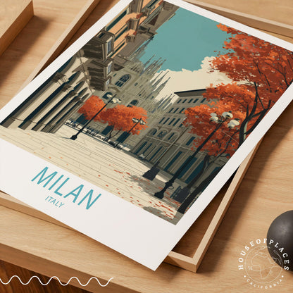 Northern Italy Urban Scene travel poster – view 7