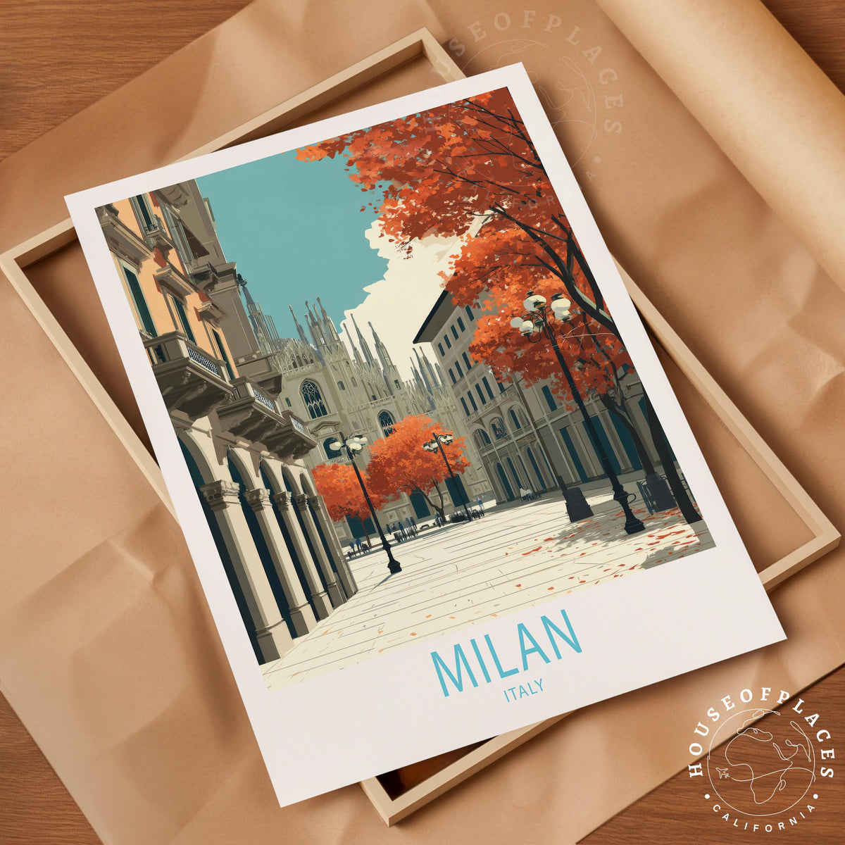 Northern Italy Urban Scene travel poster – view 4