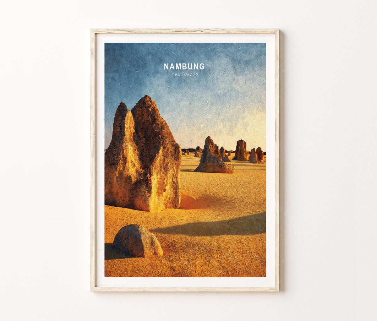 Nambung National Park Travel Poster – Desert Pinnacles Wall Art Print