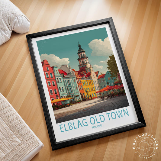Elbląg Old Town Colorful Streets travel poster – view 2